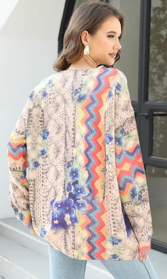 Sweaters for Women Oversized Sweaters Casual Boho Clothes Knit Tops Trendy Graphic Sweater