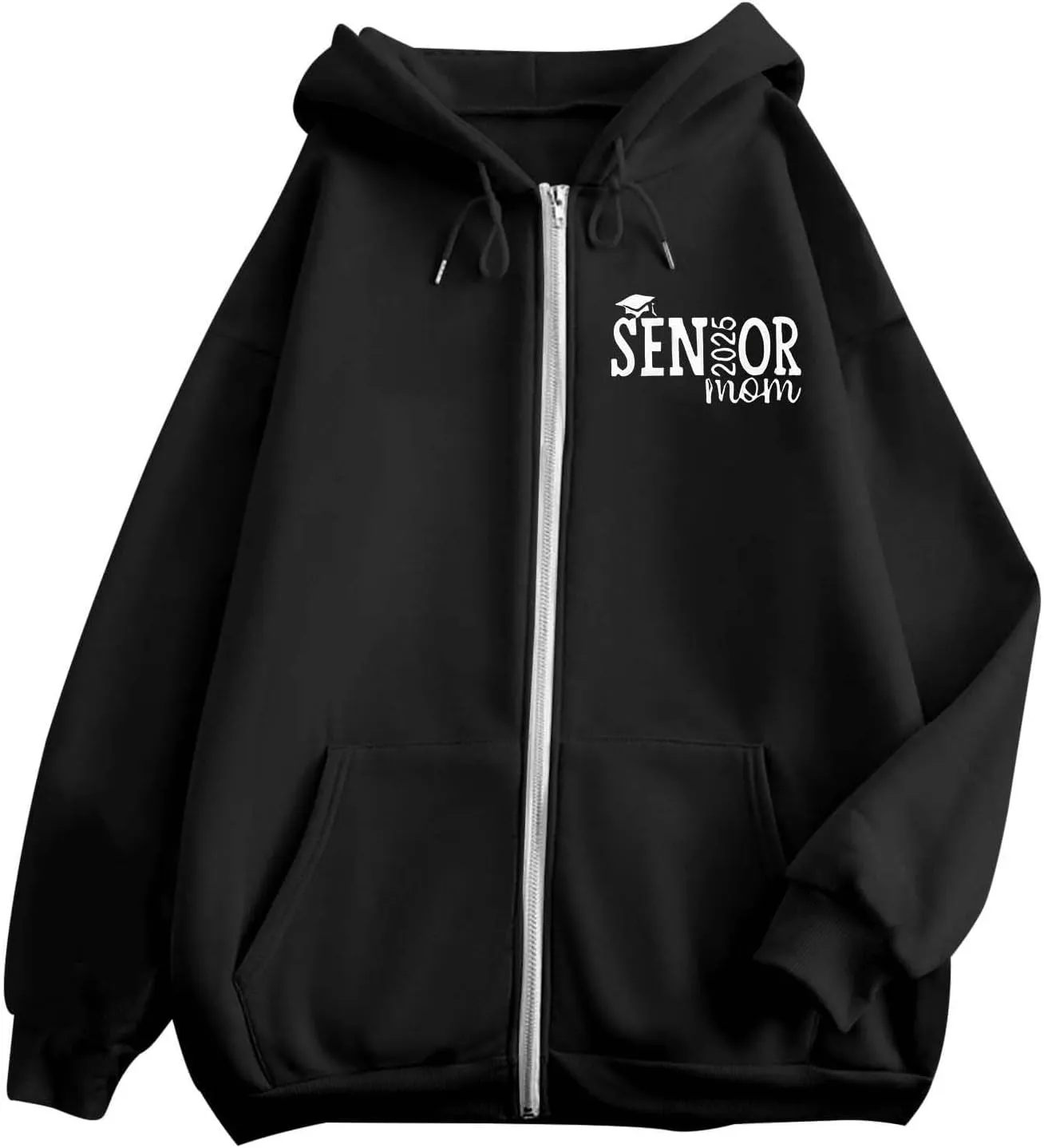 Sweatshirt for Women Senior Mom 2025 Womens Zip Up Hoodies Long Sleeve Fall Oversized Sweatshirts