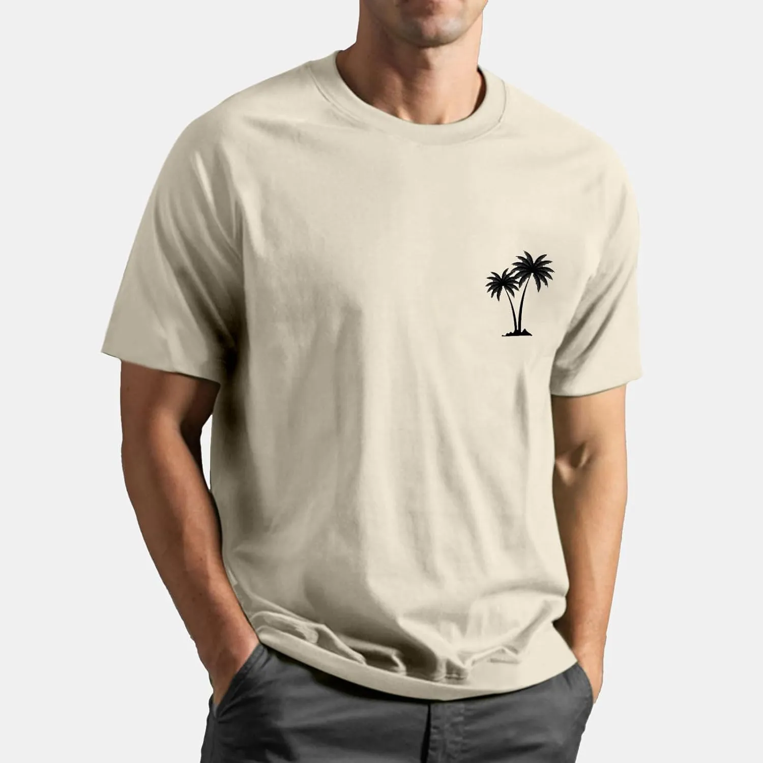 T Shirts for Man Palm Tree Printed Graphic Tees Casual Summer Beach Tops Short Sleeve Crew Neck Basic Tee Shirts