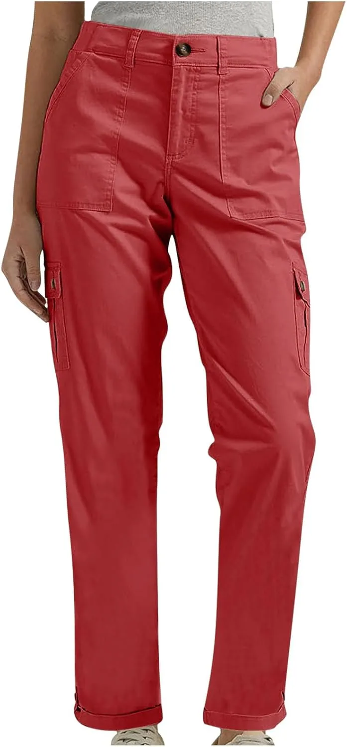 TANGNADE Women's Casual Cargo Pants Stretch Bootcut Dress Pants Work Business Office Pants Trousers Ladies Slacks