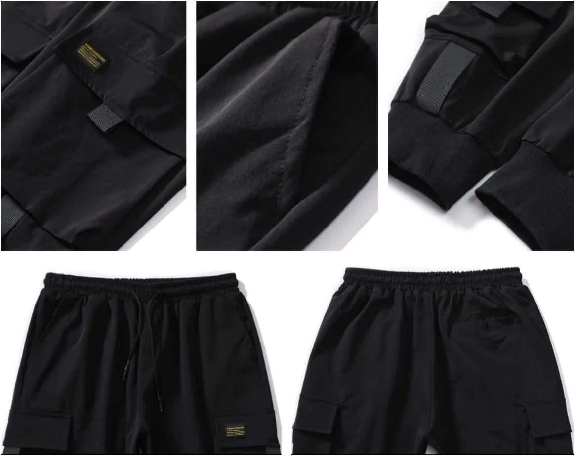 Techwear Pants Men Joggers Pants Y2k Baggy Tactical Track Pants Cargo Grunge Harem Pants Alt Goth Emo Hip Hop Pants