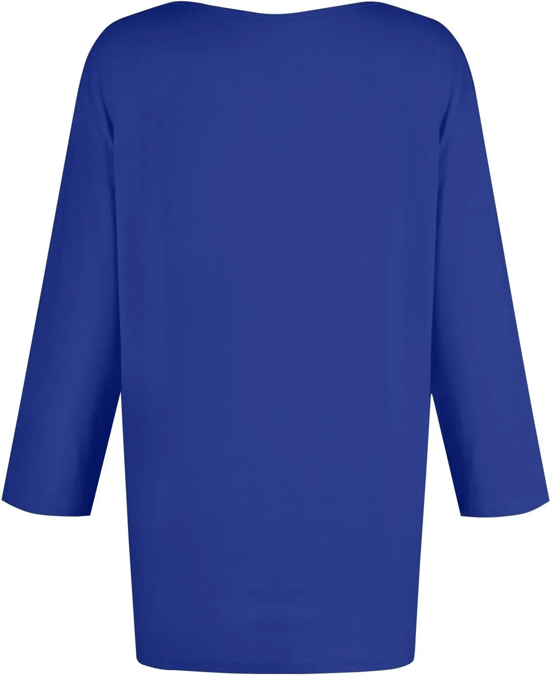 Tee Shirts Womens O-Neck 3/4 Sleeve Shirts Trendy Basic Blouses Casual Loose Fit Tunic Printed Cute Clothing