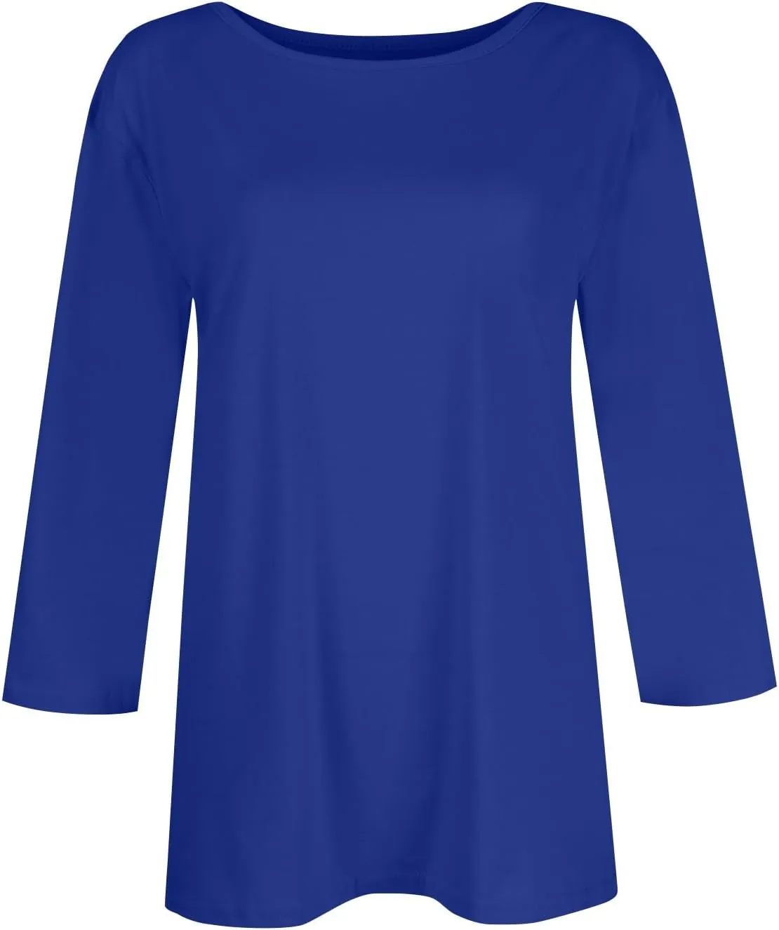 Tee Shirts Womens O-Neck 3/4 Sleeve Shirts Trendy Basic Blouses Casual Loose Fit Tunic Printed Cute Clothing