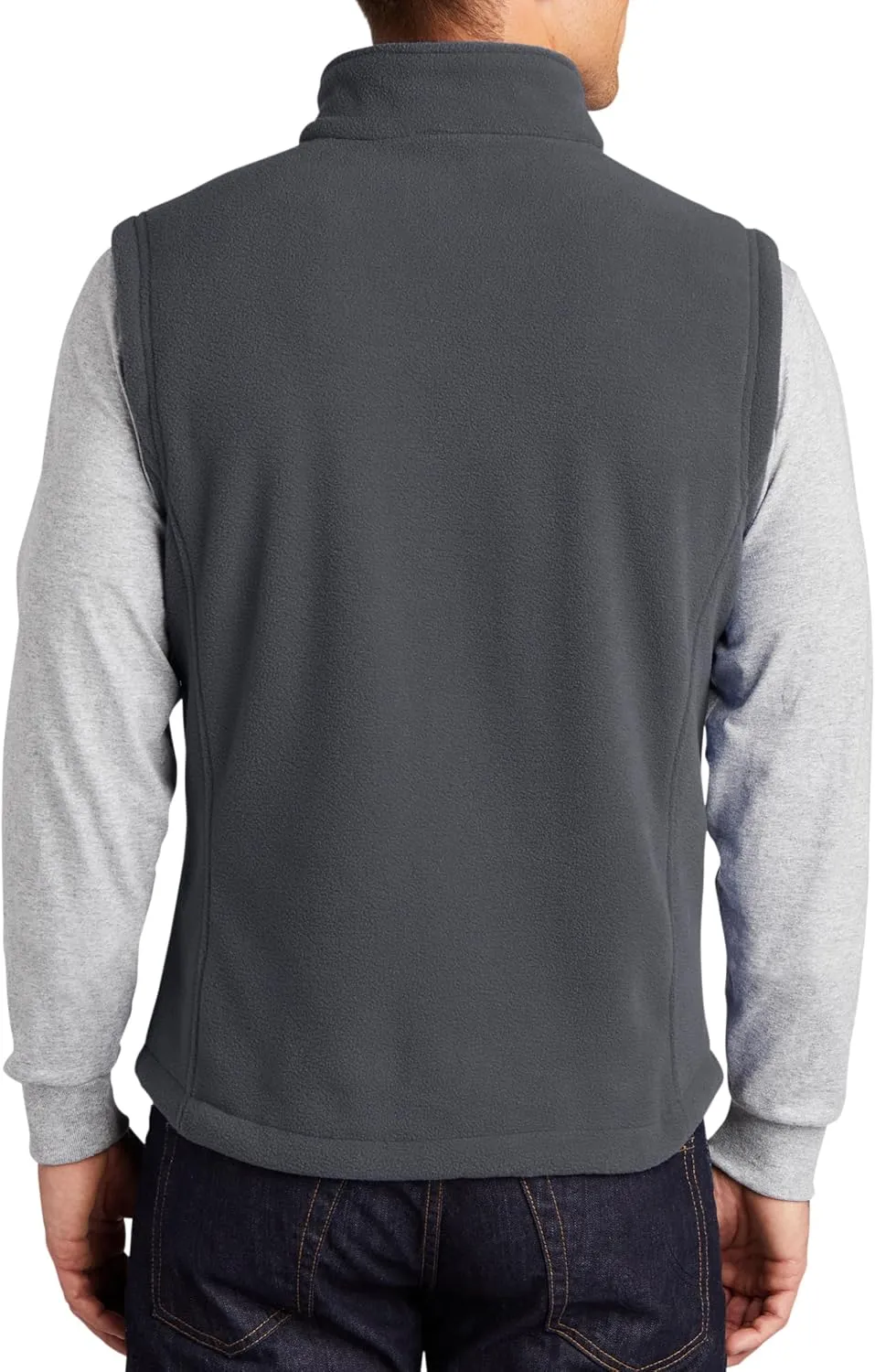 TEEAMORE Custom Embroidered Fleece Vest for Men Add Your Text Personalized Embroidery Zip Up Sleeveless Vest