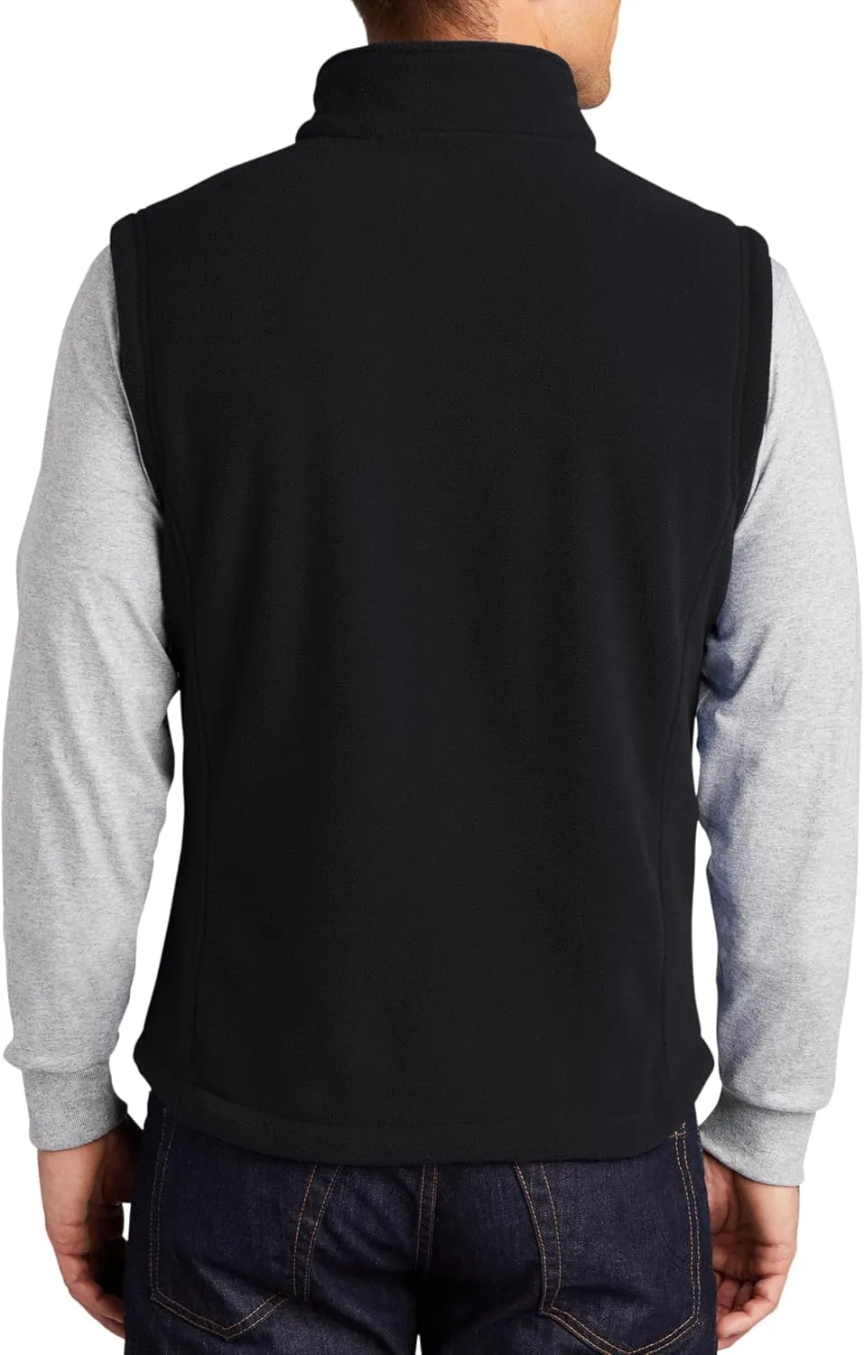 TEEAMORE Custom Embroidered Fleece Vest for Men Add Your Text Personalized Embroidery Zip Up Sleeveless Vest