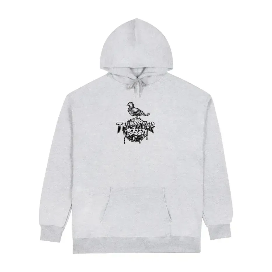Thrasher x Antihero Cover The Earth Hoodie - Ash Grey