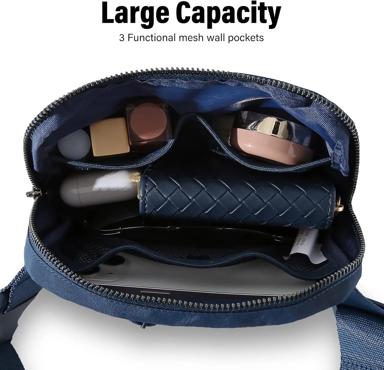 TOBVZOO Belt Bag Fanny Pack Crossbody Bags for Women Men, Everywhere Belt Bags with Adjustable Strap, Unisex Mini Fashion Waist Packs (Blue)