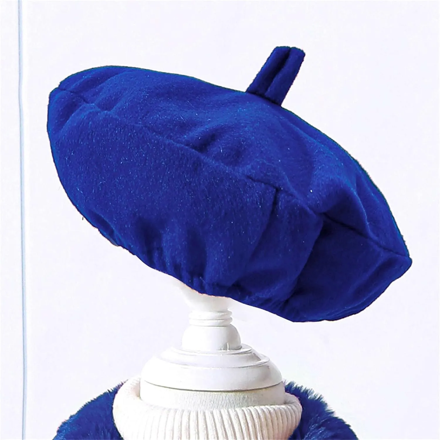 Toddler Kids Girls Trench Jacket Long Sleeve Furry Collar Warm Peacoat with Beret Hat Set for Casual Wear Coat