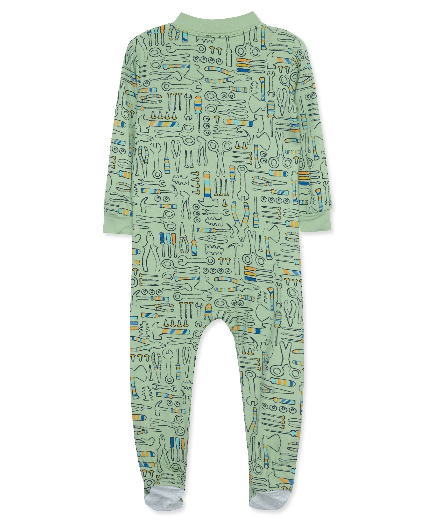 Tools Zip Front Bamboo Footie