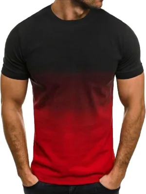 Tshirts Shirts for Men Short Sleeve Casual Sports Shirt Fashion 3D Gradient T Shirt Summer Round Neck Shirt Pullover