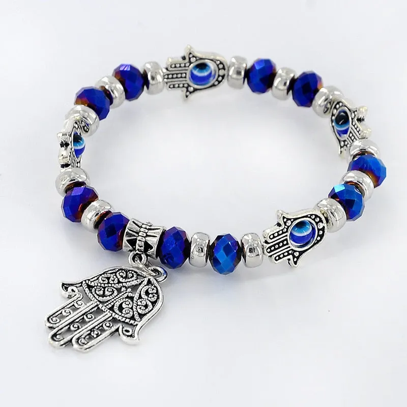 Turkish Blue Evil Eye Bracelet For Women Crystal Resin Lucky Bead