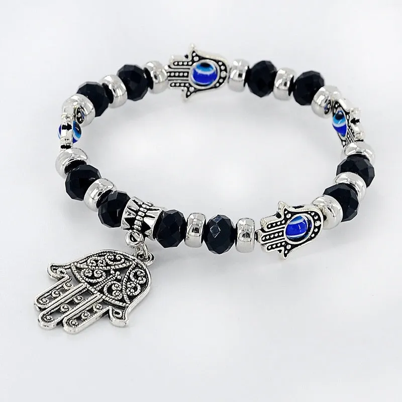 Turkish Blue Evil Eye Bracelet For Women Crystal Resin Lucky Bead