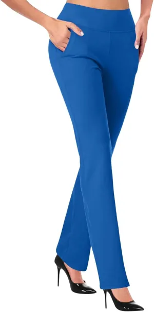 Uillui Formal Suit Pants for Women High Waist Slim Fit Straight Leg Trousers Dressy Casual Business Work Bootleg Pant Slacks