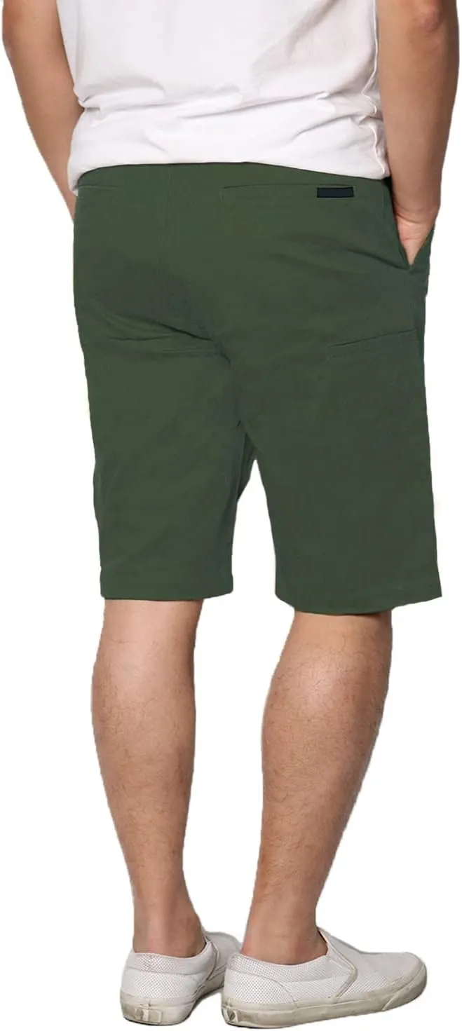 URBANJ Men's Slim-Fit 10.5" Inseam Lightweight Comfort Stretch Chino Shorts