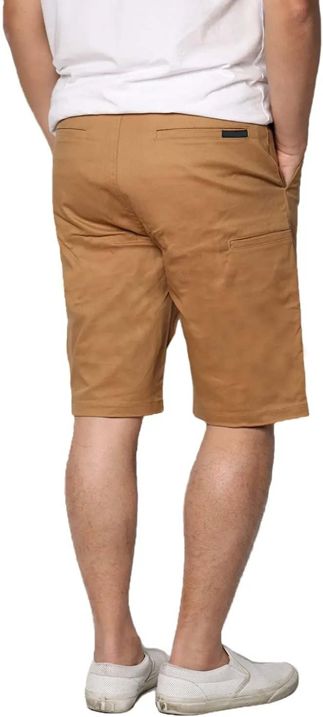 URBANJ Men's Slim-Fit 10.5" Inseam Lightweight Comfort Stretch Chino Shorts