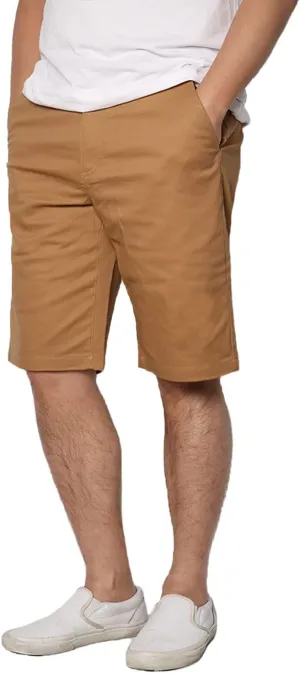 URBANJ Men's Slim-Fit 10.5" Inseam Lightweight Comfort Stretch Chino Shorts