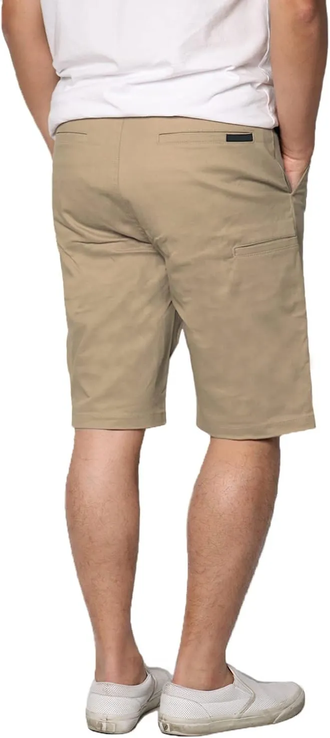 URBANJ Men's Slim-Fit 10.5" Inseam Lightweight Comfort Stretch Chino Shorts