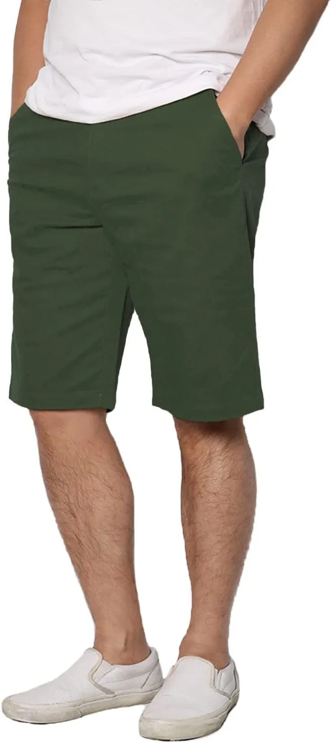 URBANJ Men's Slim-Fit 10.5" Inseam Lightweight Comfort Stretch Chino Shorts