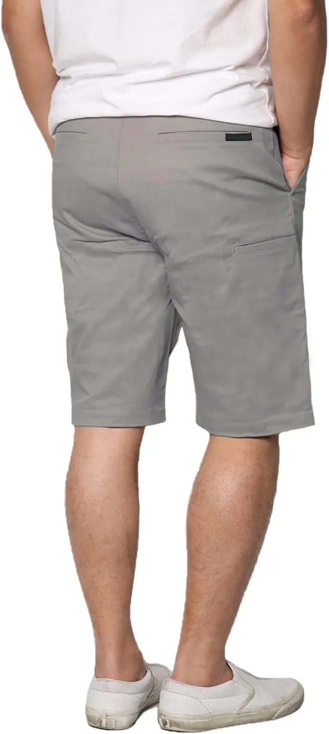 URBANJ Men's Slim-Fit 10.5" Inseam Lightweight Comfort Stretch Chino Shorts