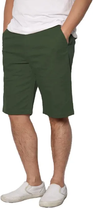 URBANJ Men's Slim-Fit 10.5" Inseam Lightweight Comfort Stretch Chino Shorts