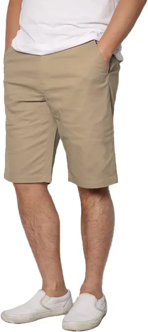 URBANJ Men's Slim-Fit 10.5" Inseam Lightweight Comfort Stretch Chino Shorts