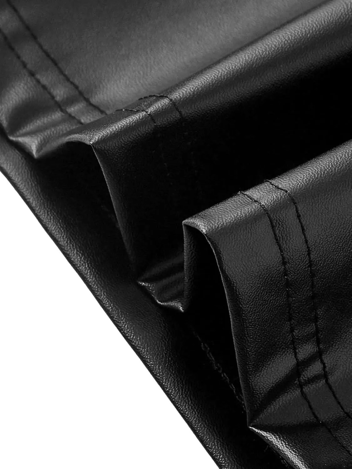 Verdusa Women's High Waist Leather Leggings Pocket Straight Wide Leg PU Pants