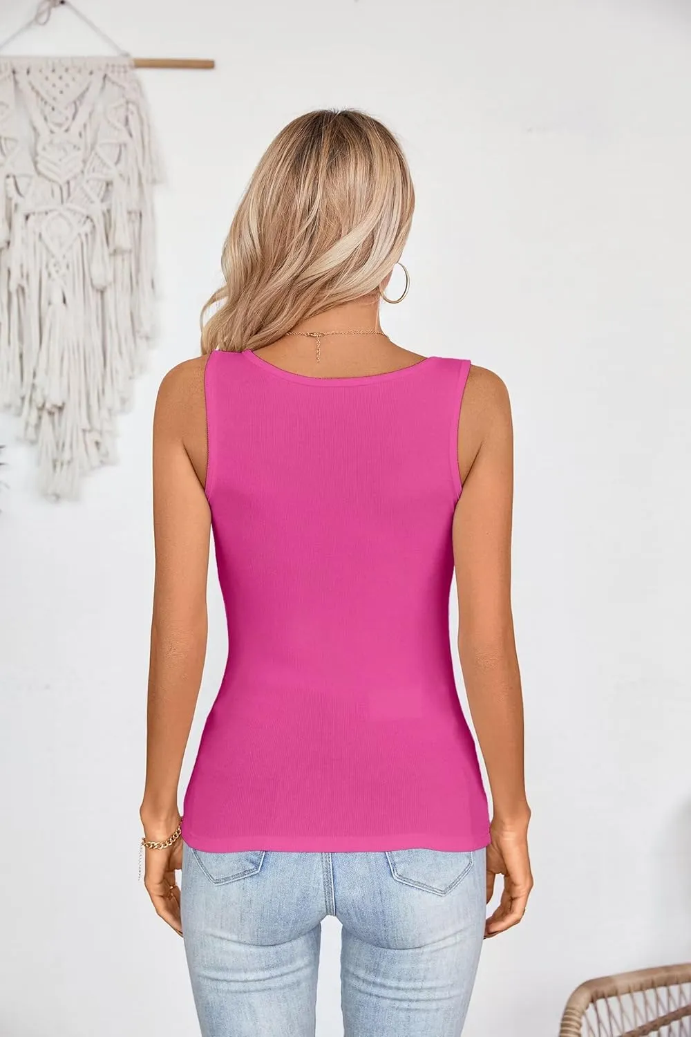 VICHYIE Womens Summer Cutout Tank Tops Sleeveless Shirts Ribbed Tanks Slim Fitted Y2K Sexy Basic Tee Shirt