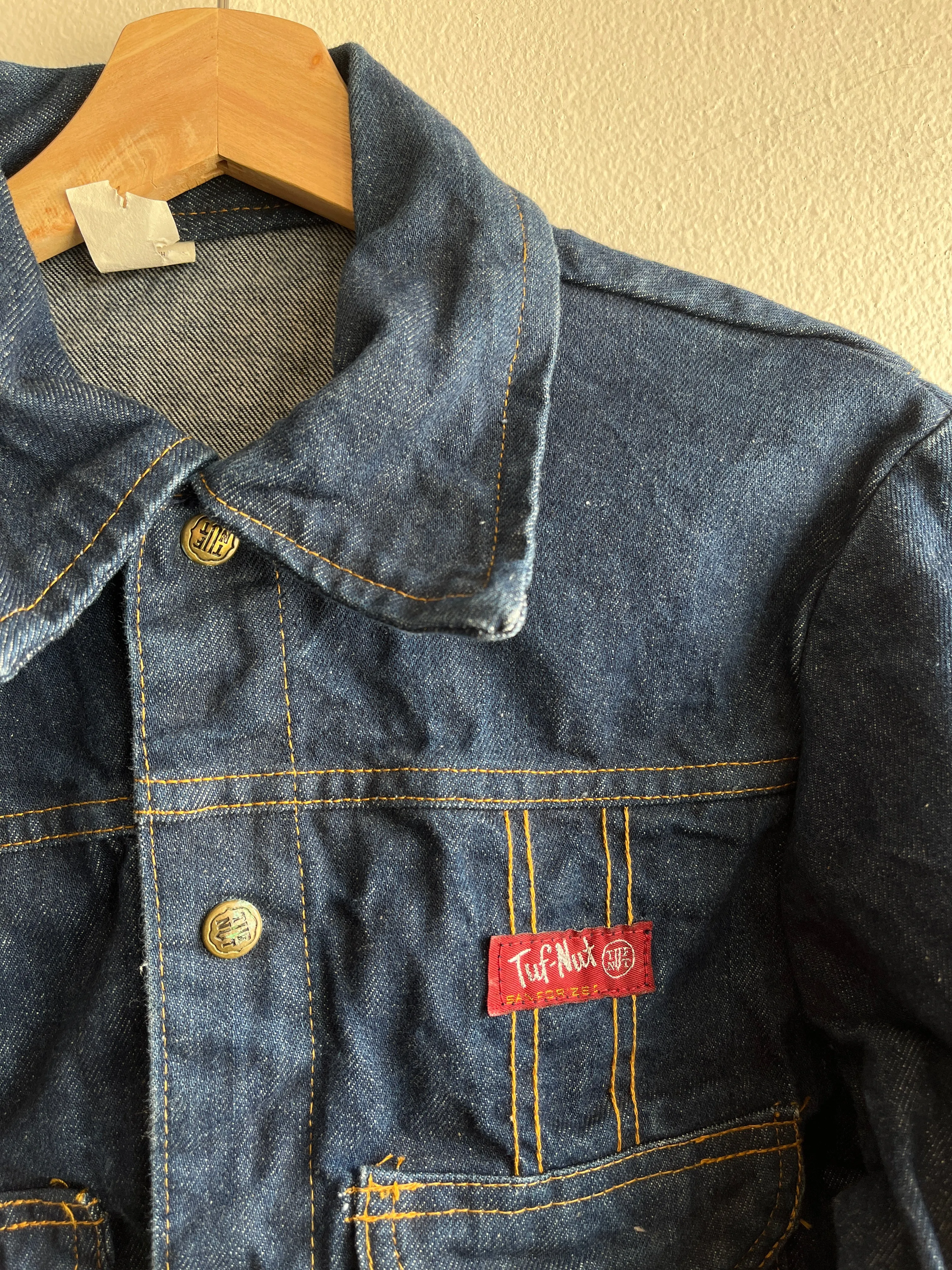 Vintage 1960s Tuff Nut Dark Wash Denim Jacket
