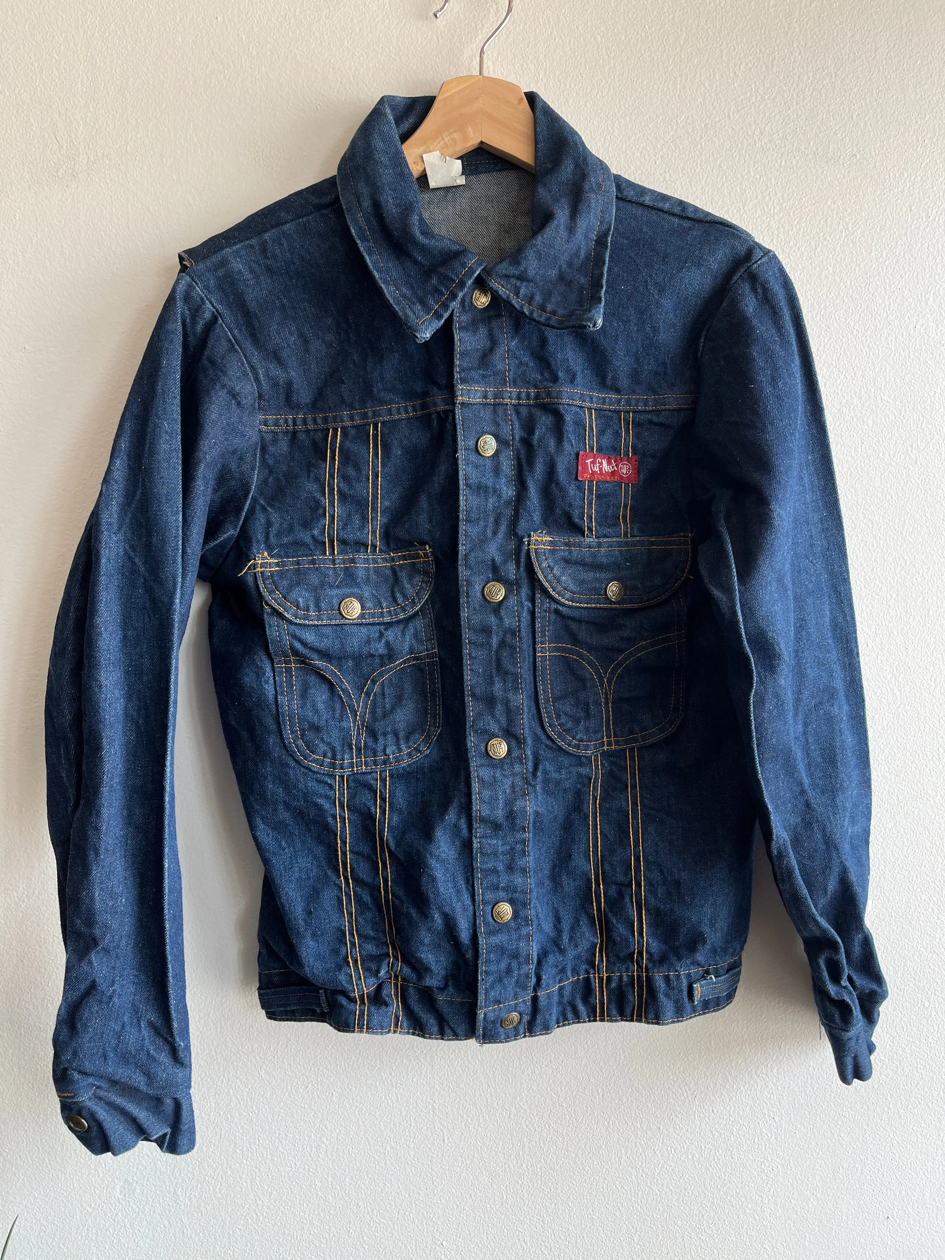 Vintage 1960s Tuff Nut Dark Wash Denim Jacket