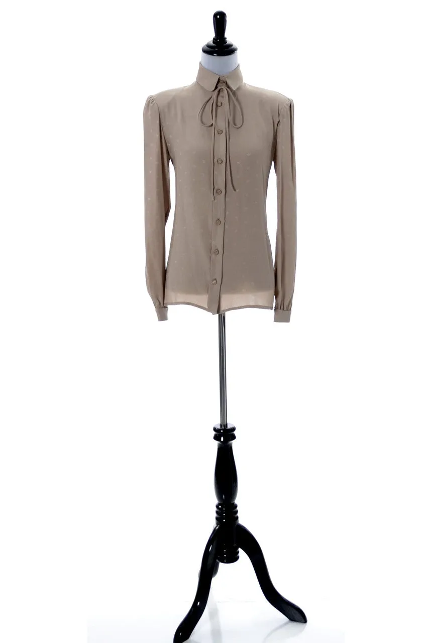 Vintage Valentino Silk blouse with V logo print