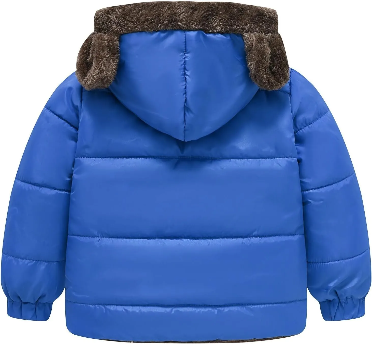 Weight Boys And Girls Middle Children Solid Color Ears Cute Pocket Short Cotton Padded Children's Coat Hooded