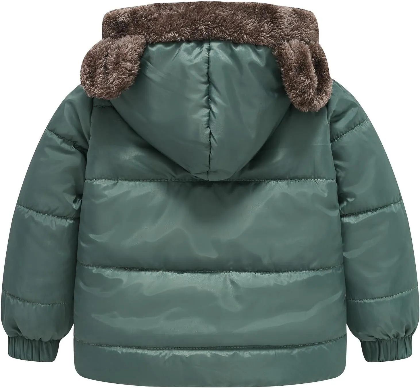 Weight Boys And Girls Middle Children Solid Color Ears Cute Pocket Short Cotton Padded Children's Coat Hooded