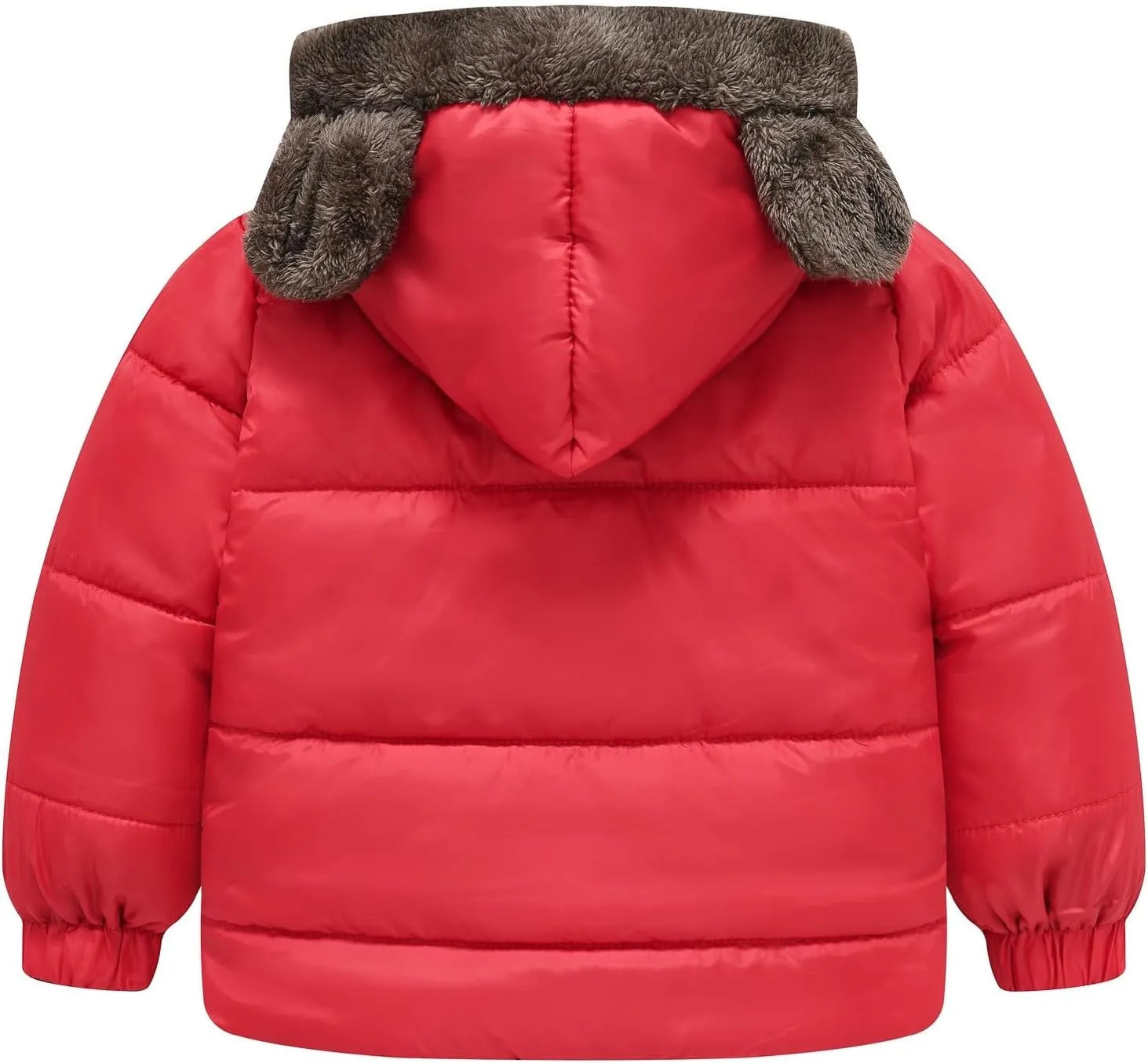 Weight Boys And Girls Middle Children Solid Color Ears Cute Pocket Short Cotton Padded Children's Coat Hooded
