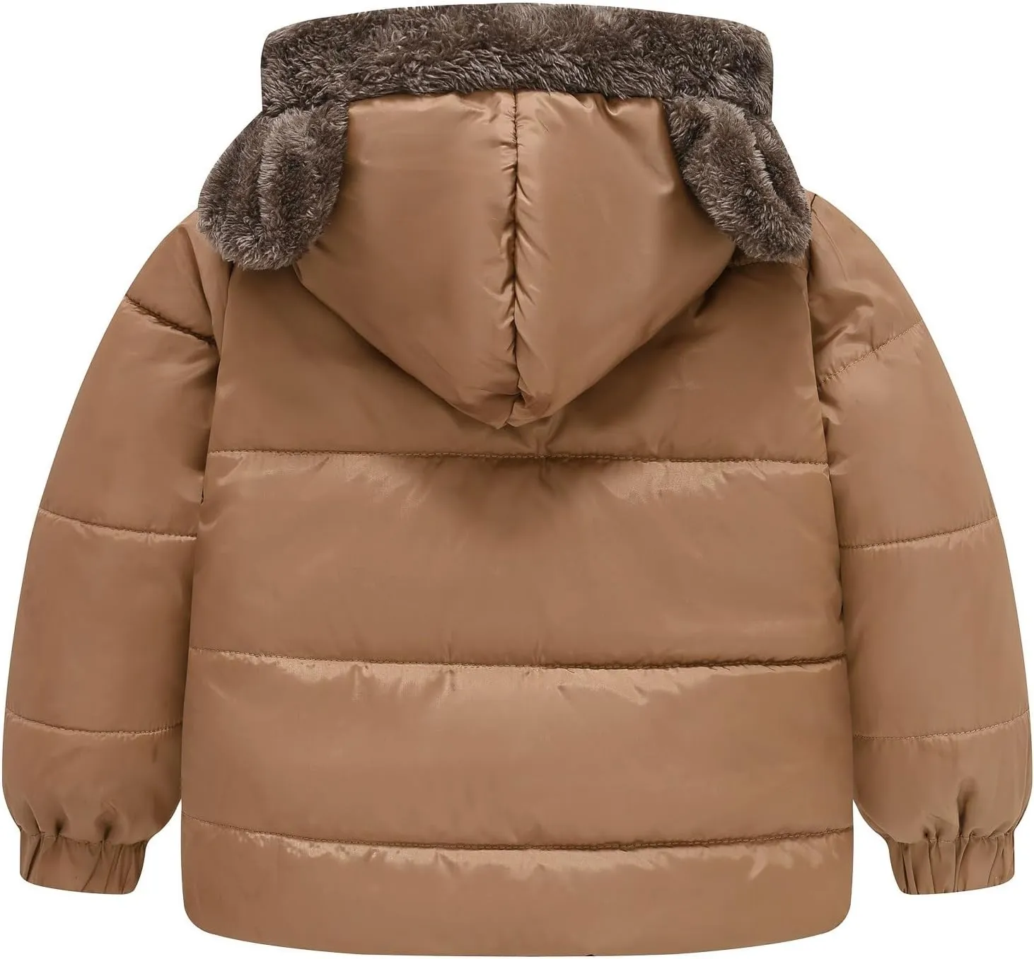 Weight Boys And Girls Middle Children Solid Color Ears Cute Pocket Short Cotton Padded Children's Coat Hooded