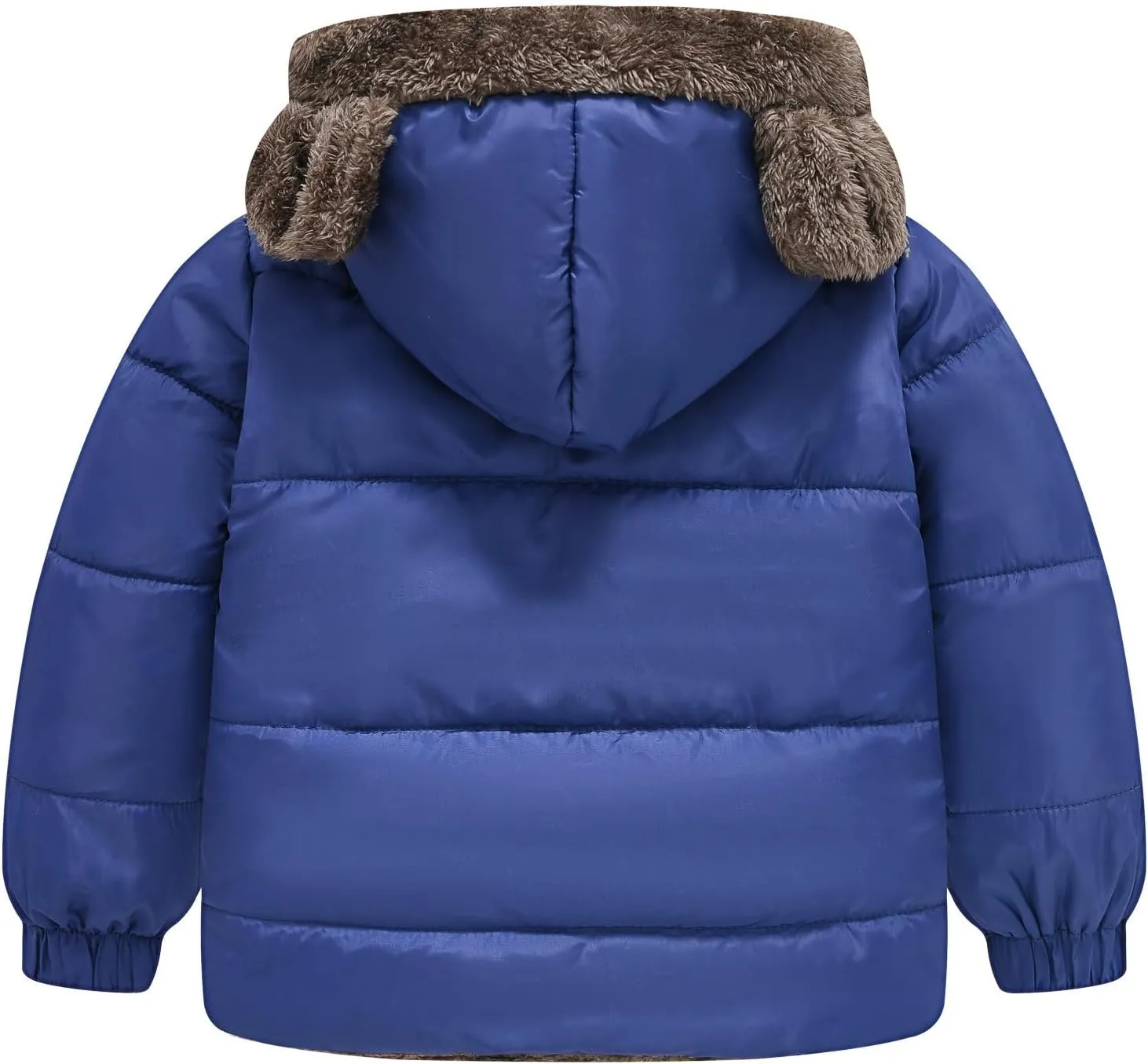 Weight Boys And Girls Middle Children Solid Color Ears Cute Pocket Short Cotton Padded Children's Coat Hooded