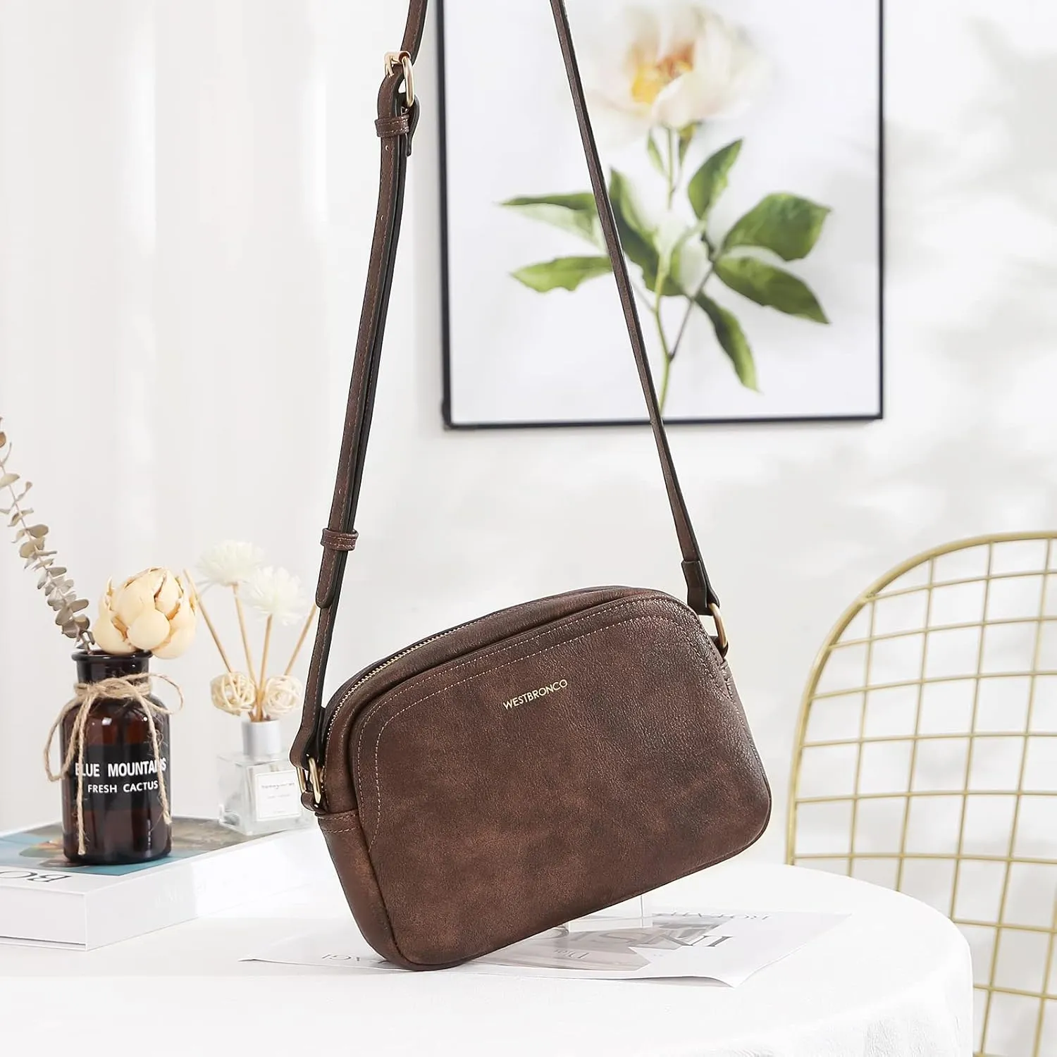 WESTBRONCO Crossbody Bag for Women Vegan Leather Wallet Purses Satchel Shoulder Bags Small Size