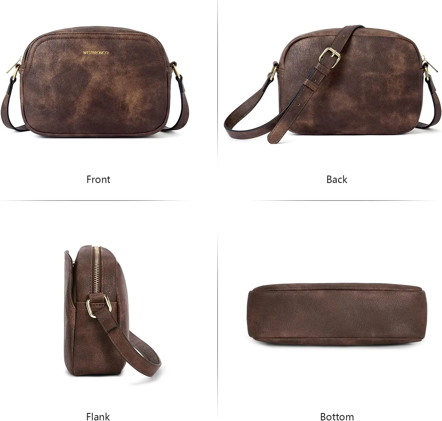 WESTBRONCO Crossbody Bag for Women Vegan Leather Wallet Purses Satchel Shoulder Bags Small Size
