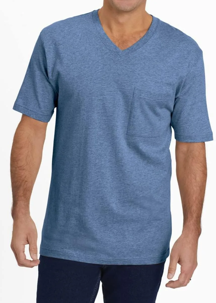 Wihion Mens Short Sleeve Pocket T-Shirts Casual Summer Cotton V Neck Tee Tops