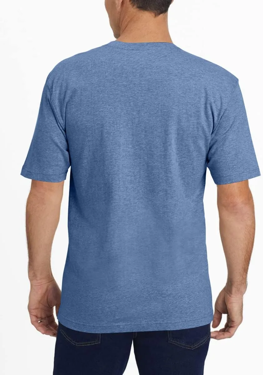 Wihion Mens Short Sleeve Pocket T-Shirts Casual Summer Cotton V Neck Tee Tops