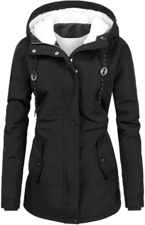 Winter Coats for Women 2024 Trendy Plus Size Warm Sherpa Fleece Lined Jackets Fleece Hooded Parka Peacoat Outerwear