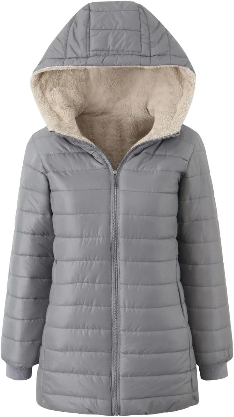 Winter Coats for Women Fashion Casual Coat Cotton Jacket Short Padded Loose Hooded Cotton Jacket
