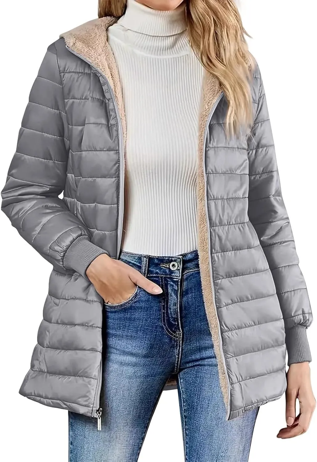 Winter Coats for Women Fashion Casual Coat Cotton Jacket Short Padded Loose Hooded Cotton Jacket