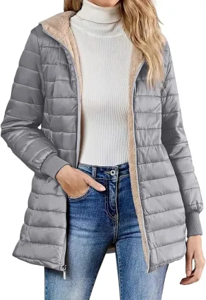 Winter Coats for Women Fashion Casual Coat Cotton Jacket Short Padded Loose Hooded Cotton Jacket