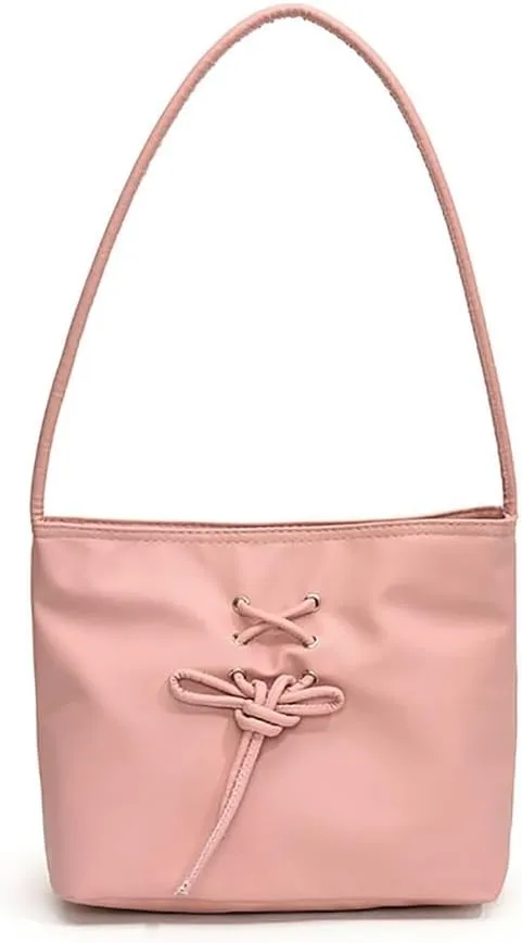 Women Bucket Bag Bows Handbag PU Leather Shoulder Bag Korean Styles Armpit Bag Large Capacity Underarm Bag Shopping Bag
