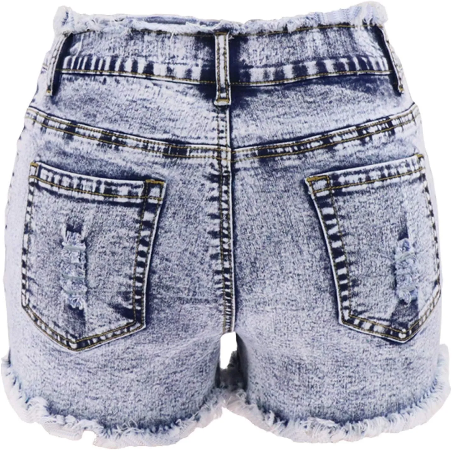 Women Denim Shorts Skinny Ripped Jeans Mid Rise Ripped Jean Frayed Raw Hem Shorts Stretchy Jean Short with Pockets
