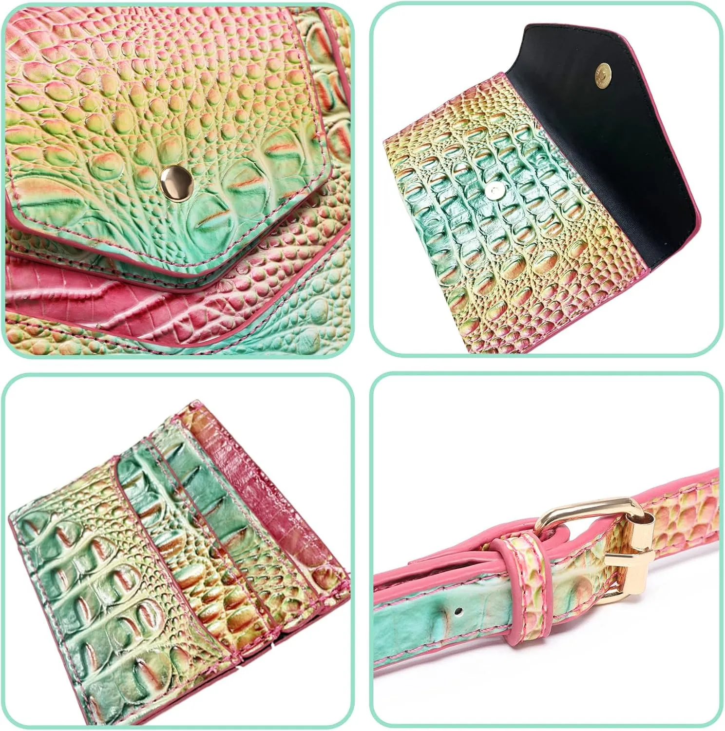 Women Embossed Pattern Satchel Handbags Wallet 3 pcs Set Crossbody Tote Top Handle Vegan Leather Ladies Bag