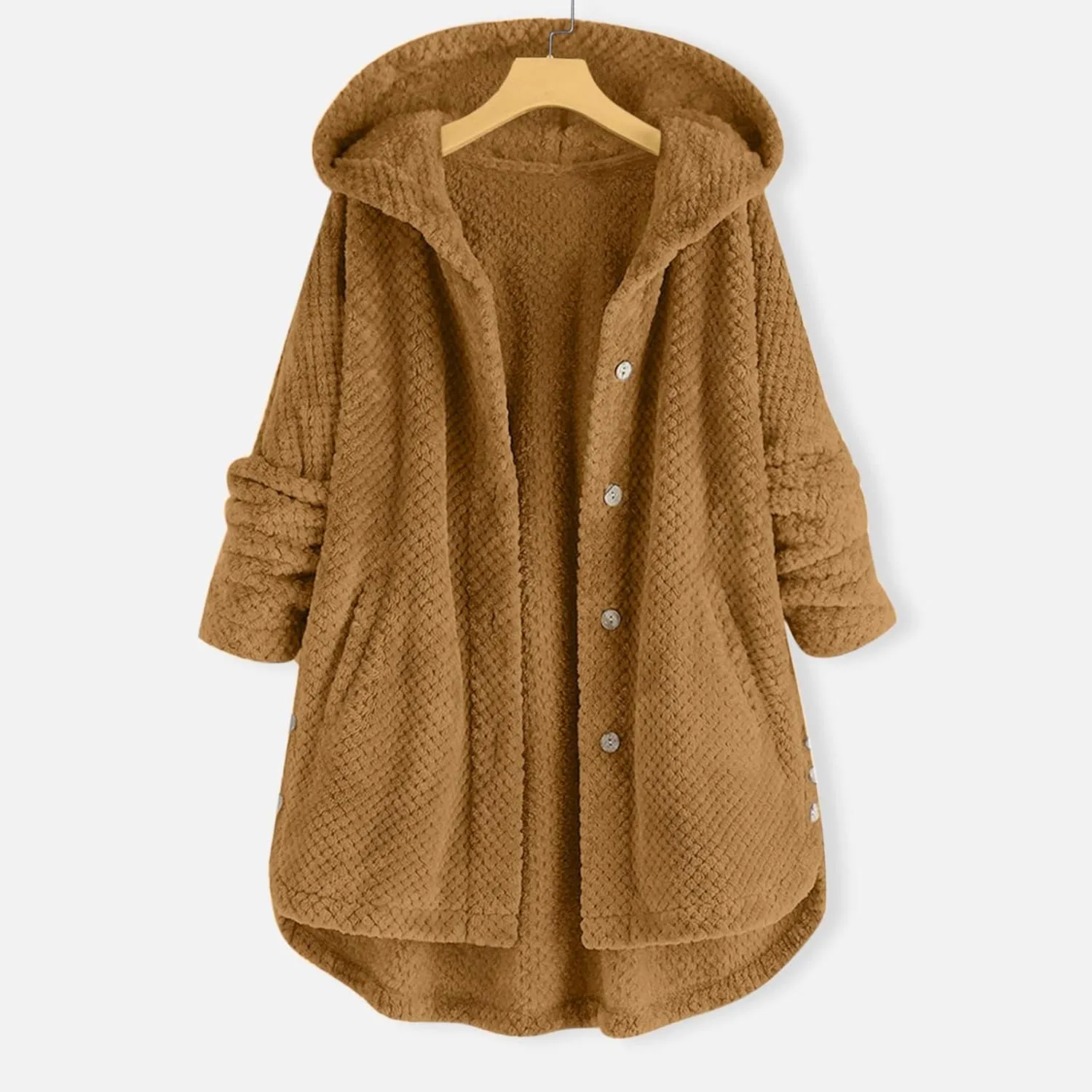 Women Fuzzy Fleece Hoodie Jackets Plus Size Full Zip Up Sherpa Lined Warm Fuzzy Faux Shearling Zipper Coats Winter