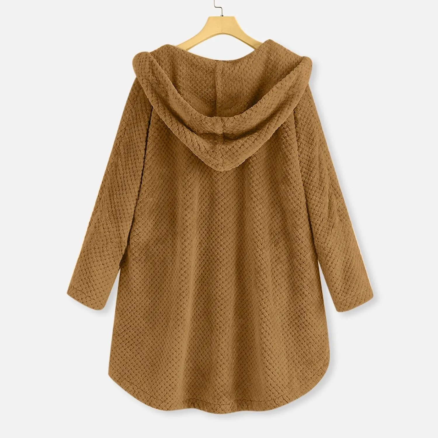 Women Fuzzy Fleece Hoodie Jackets Plus Size Full Zip Up Sherpa Lined Warm Fuzzy Faux Shearling Zipper Coats Winter