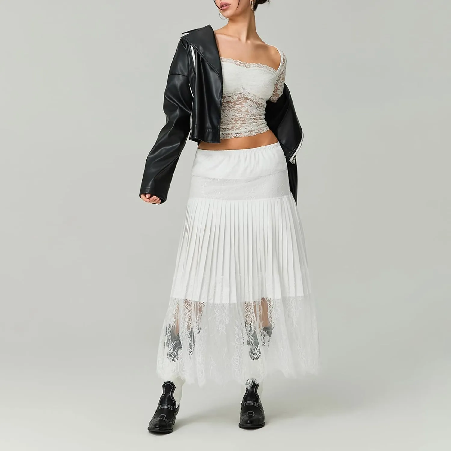 Women Lace Long Skirts Sexy Floral Summer Sheer Skirt Fashion See Through Club Party Beach Maxi Skirts