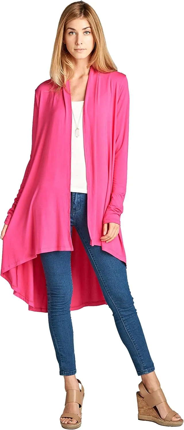 Women Long Duster Maxi Softest Open Front Casual Flowy Viscose Made from Bamboo Cardigan